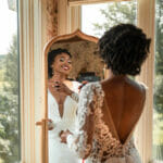 Bride Getting Ready in Maidenwood's Bridal Suite