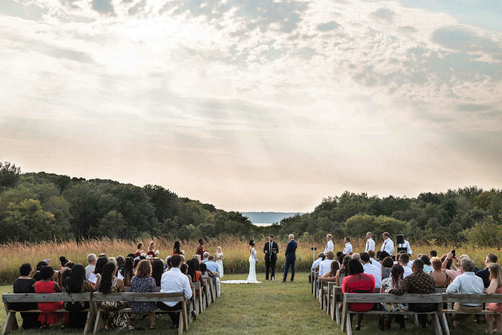 Bride and groom married in The Prairie Ceremony site in September